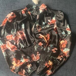 Guess Floral Blouse with Smocked Waist